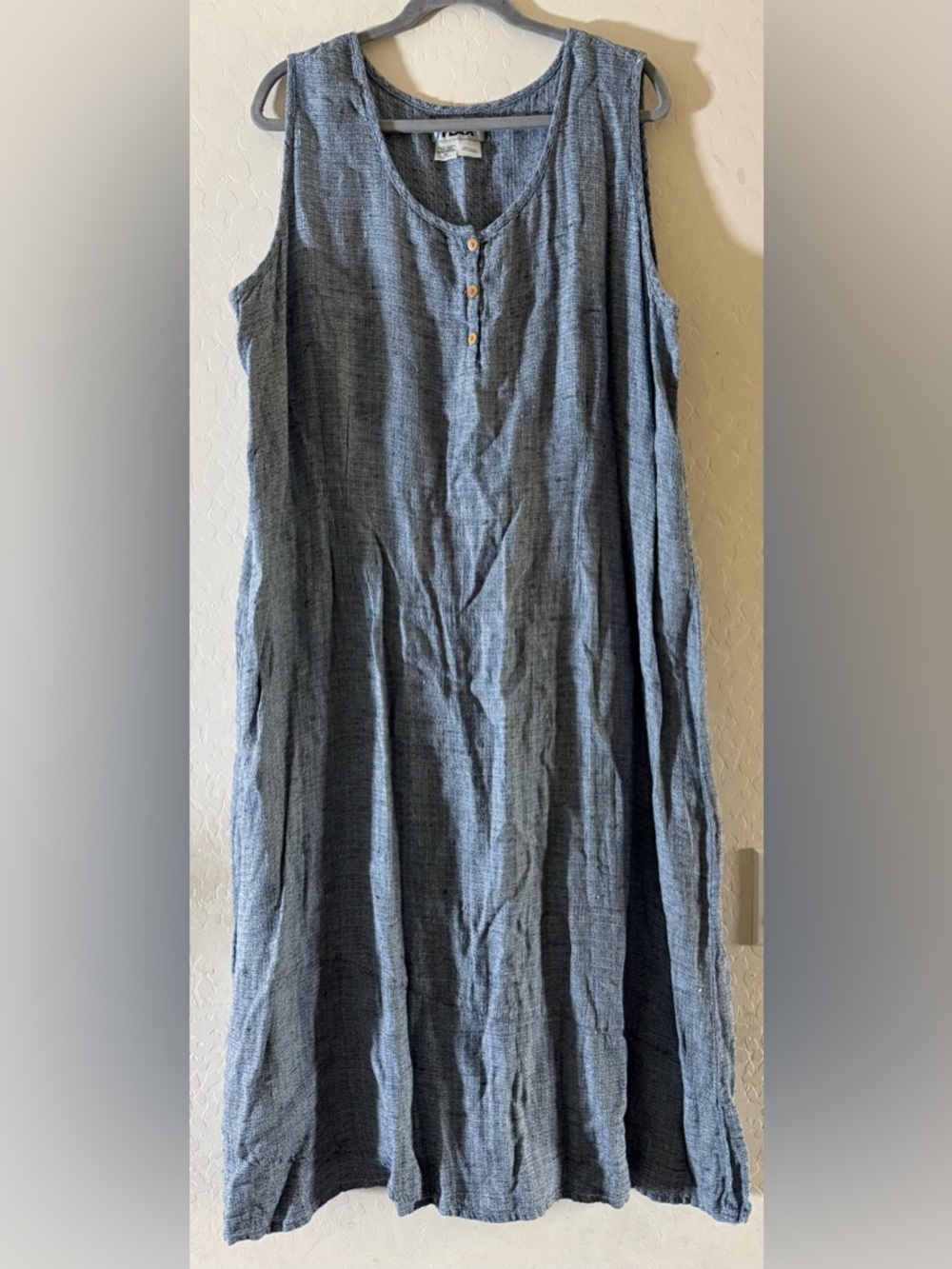 Flax, size 2G, linen midi sleeveless dress
